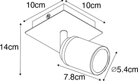 Kúpeľňové bodové svetlo čierne štvorcové IP44 vrátane Wifi GU10 - Ducha