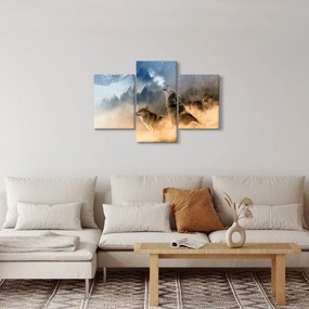 Obraz - vlci vyjúci na mesiac (90x60 cm)