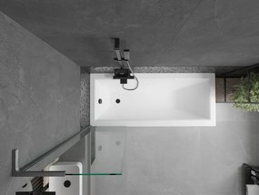 Mexen Next, vaňová zástena 1-krídlová 50 x 150 cm, fixné krídlo, 6 mm číre sklo, brúsený grafit profil, 895-050-000-03-00-66