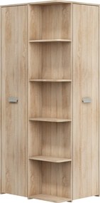 Rohová šatníková skriňa Nemo - sonoma svetlá