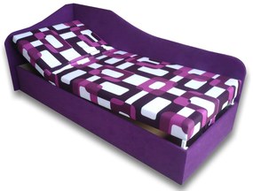 Jednolôžková posteľ (váľanda) 80 cm Abigail (Gusto 10 + Fialová 49) (L). Akcia -8%. Vlastná spoľahlivá doprava až k Vám domov. 793050