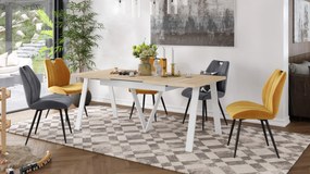 AVERY Dub Sonoma / biela spodná časť - LOFTOVÝ / PRIEMYSELNÝ STÔL DO OBÝVAČKY/ JEDÁLNE ROZKLADACÍ DO 330 cm!