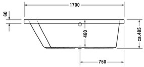 Duravit Paiova - Vaňa na zabudovanie 1700x1000 mm, biela 700212000000000