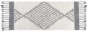 Bavlnený koberec 80 x 150 cm biela/čierna ERAY Beliani