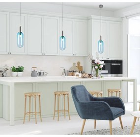 Modré LED závesné svietidlo so skleneným tienidlom ø 13 cm Fiuggi – Candellux Lighting