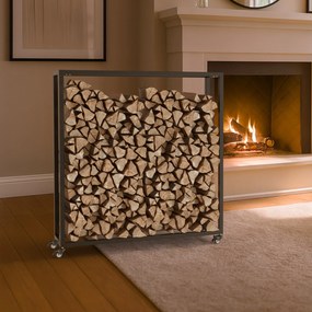 Stojan na drevo Hilta 25x100x100 cm - čierna