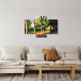 Obraz lesa v letnom slnku, maľba (90x60 cm)