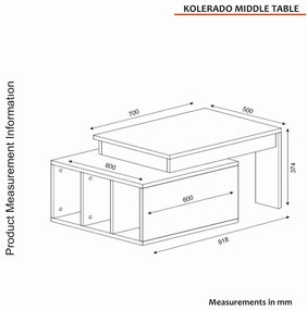Konferenčný stolík Kolarado White Walnut