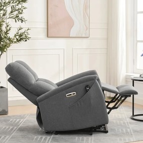 Polohovacie kreslo sivý, elektrické TV-929 GREY2