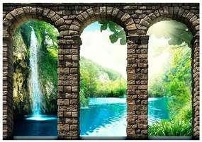 Samolepiaca fototapeta - Mysterious waterfall Veľkosť: 98x70, Verzia: Samolepiaca
