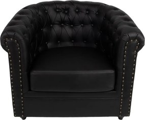 Čierne kreslo v štýle Chesterfield - 80*75*72 cm