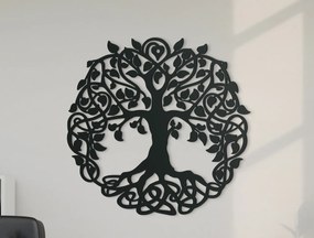 drevko Drevený Strom života Večný cyklus Rozmer obrazu: 31,5 x 32,5 cm, Farba dekorácie: Čierna