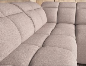 Svetlohnedá rozkladacia/s úložným priestorom rohová pohovka z textílie buklé (ľavý roh/do L) Falconn – ELTAP