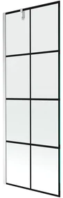 Mexen Next vaňová zástena jednokrídlová 70 x 150 cm, Čierny vzor, Chrómová - 895-070-000-00-77-01