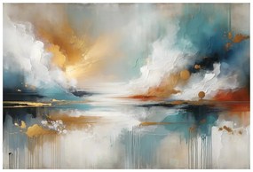 Samolepiaca tapeta abstraktné zlaté a modré tóny