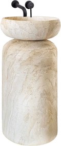 Rea Cheri, voľne stojace umývadlo 410x410x895 mm, imitácia kameňa-béžová, REA-U0608