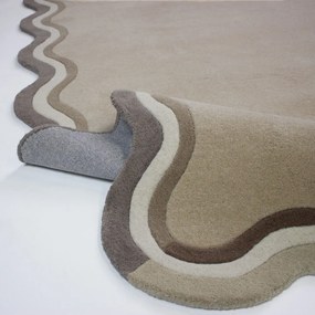 Ručne tkaný vlnený koberec v prírodnej farbe 160x230 cm Leo Scallop – Flair Rugs