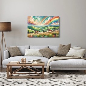 Obraz – Kone cválajúce krajinou (90x60 cm)
