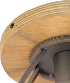 Inteligentné stropné svietidlo tmavosivé s drevom vrátane WiFi E27 - Arthur