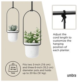 Plastové obaly na kvetináče v súprave 5 ks na bylinky/závesné ø 7,5 cm Triflora – Umbra