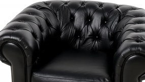 Kožené kreslo CHESTERFIELD, sivá (Rimini)