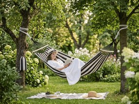 Hojdacia sieť ZENVIO COMFORT 200x80 cm, sivo-biela + taška zdarma