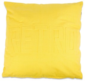 Bavlnená dekorácia vankúša v žltom farebnom prevedení a nápisom RETRO 50 x 50 cm 40418