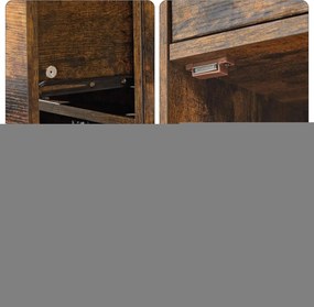 Kúpeľňová skrinka, úložná skrinka s 3 zásuvkami, rustikálna hnedá