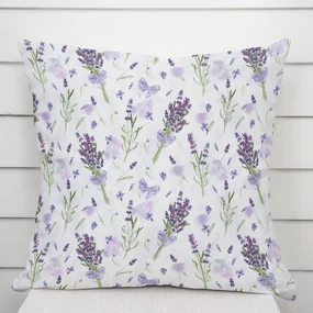 Biante Dekoračná obliečka na vankúš PML-085 Vetvičky levandúľ na bielom 60 x 60 cm