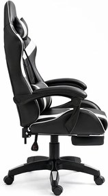 LEAN Kancelárska stolička s opierkou na nohy a vankúšmi – biela