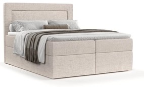 Béžová boxspring posteľ s úložným priestorom 140x200 cm Imagine – Maison de Rêve