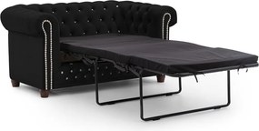 Čierna zamatová rozkladacia pohovka 148 cm York Blik – Ropez