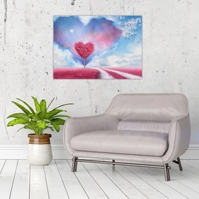 Obraz - Ružový strom srdca (70x50 cm)