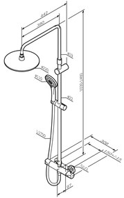 Sprchový systém AM.PM Hit F07TA422 s termostatickousprchovou batériou, čierny