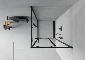 Mexen Rio, štvorcový sprchový kút 70 x 70 cm, 6mm číre sklo, čierna matná, 860-070-070-70-00