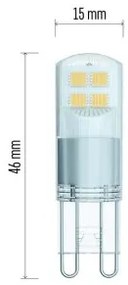 EMOS LED žiarovka Classic JC G9, 1,9 W, teplá biela