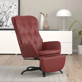 Relaxačná stolička s podnožkou vínovo-červená umelá koža