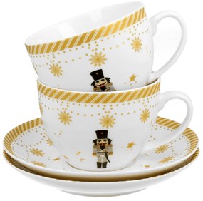 Porcelánová šálka s podšálkou Christmas Ballerina 250 ml sada 2ks