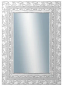 DANTIK - Zrkadlo v rámu, rozmer s rámom 50x70 cm z lišty ROKOKO strieborná hádzaná (2881)