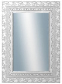 DANTIK - Zrkadlo v rámu, rozmer s rámom 50x70 cm z lišty ROKOKO strieborná hádzaná (2881)