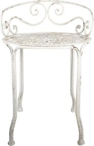 Biely antik kovový stolík na kvety Shabby Chic - Ø 44*67 cm
