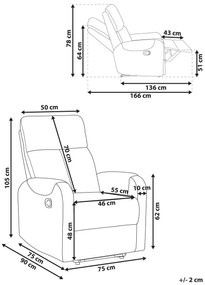 Relaxačné kreslo Seabert (béžová) (s LED osvetlením). Vlastná spoľahlivá doprava až k Vám domov. 1075950