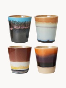 Ručne vyrobené šálky na espresso's reaktívnou glazúrou 70's, 4 ks