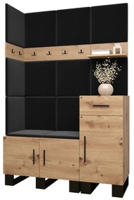Predsieňová zostava Amanda 10 (dub artisan + čierna). Vlastná spoľahlivá doprava až k Vám domov. 1085942