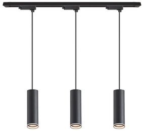 Závesné svietidlo na lane v lištovom systéme PIPE 3xGU10/10W/230V čierne