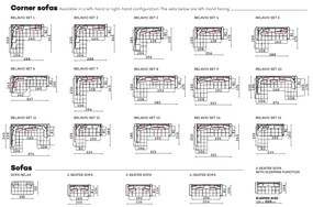 BEFAME Belavio Set 9 rohová sedačka ľavá