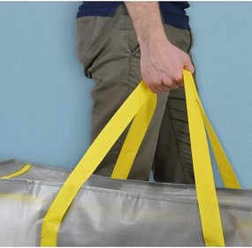 Domo Living Pevný úložný vak na zips 120 l JOTTA DOMO, 45 x 90 x 30 cm, sivo-žltý
