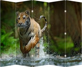 Paraván - Bežiaci tiger (210x170 cm)