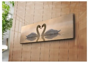 Obraz na plátne Swan Love, 90 × 30 cm