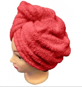 Rýchloschnúci froté Turban na vlasy červený TiaHome